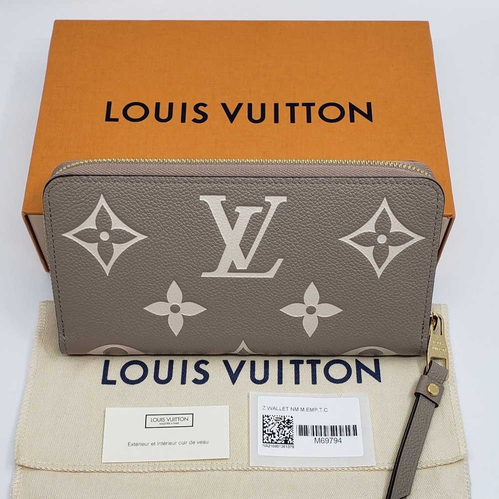 LOUIS VUITTON LARGE ZIPPY WALLET BICOLOR MONOGRAM